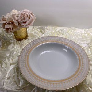 Royal Scotland China Antique White and Gold Pattern Bowl